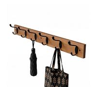 Amig - Perchero de pared múltiple - 680 x 70 x 75 mm - Colgador color Acacia/negro - Fabricado en MADERA + ZAMAK. Mod. CM37