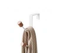 Amig - Perchero para puerta - 20 x 173 x 115 mm - Colgador color Blanco - Fabricado en acero y madera FSC. Mod. CP47