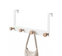 Amig - Perchero para puerta - 350 x 174 x 88 mm - Colgador color Blanco - Fabricado en acero y madera FSC. Mod. CP43
