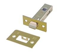 Amig - Picaporte Puerta Interior - Entrada de 45 mm - Para Puertas de Madera - Frente y Soporte en Canto Cuadrado - Cuadradillo de 8 mm - Acero Dorado