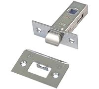 Amig - Picaporte Puerta Interior - Medida 35 mm - Para Puertas de Madera - Frente y Soporte en Canto Cuadrado - Para Manillas con Cuadradillo de 8 mm - Acero Plateado