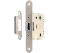 Amig - Picaporte Unificado Mod. 2001 para Puertas Interiores de Madera - Entrada 50 mm y Distancia entre Nuecas 47 mm - Lengüeta Reversible - Acero Inoxidable 18/8 Mate - Canto Redondo