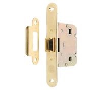 Amig - Picaporte unificado para puertas de madera interiores - Entrada 50 mm y distancia entre nuecas 47 mm - Acero latonado barnizado - Canto redondo - Mod. 2000