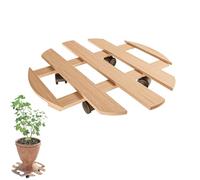 Amig - Plataforma con Ruedas para Plantas - Base para Transporte de Macetas - Soporte Rodante Jardinería - Madera de Pino - Ø35 cm - Capacidad de carga 80 kg