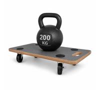 Amig - Plataforma de Carga con Ruedas - Soporte Rodante Rectangular - 4 Alfombrillas Antideslizantes - 58 x 29 cm - Carga Máx.: 200 KG - 4 Ruedas: 2 con Freno - MDF - Certificado FSC - Negro