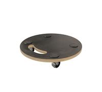 Amig - Plataforma de Carga con Ruedas - Soporte Rodante Redondo - 4 Alfombrillas Antideslizantes - Ø30 cm - Carga Máx.: 100 kg - 4 Ruedas: 2 con Freno - Madera Contrachapada - Certificado FSC - Negro