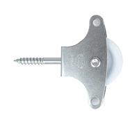 Amig - Polea con roldana de plástico de 39 mm, Especial para tendederos de Ropa. Acero zincado, Incluye Tornillo de sujeción y guías. Segura para Uso Exterior, Color Plateado.