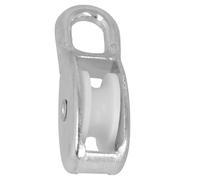 Amig - Polea Simple con Ojal Fijo Modelo 650 - Rueda de Plástico Blanca - 9 x 40 mm - Acero Zincado - Interior y Exterior - No Apta para Elevación