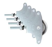 Amig - Poleas para tendedero de Ropa | Acero | Roldana metálica de 39mm | Incluye Tornillo de sujeción y guías | Polea tendedero Segura | Polea tendedero Exterior (Paquete de 4)