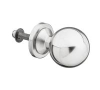 Amig - Pomo Fijo para Puertas de Interior Mod. 10 - ø60 x 85 mm - Con Embellecedor de Roseta - Agarre Ergonómico - Para Puertas con Grosor Máximo de 70 mm - Acero Inoxidable 18/8 Mate