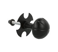 Amig - Pomo - Fijo y con Roseta - Ø 55 mm - Acabado Sencillo y Elegante - Ideal para todo Tipo de Puertas de Paso en Interior - Placa de Acero y Pomo de Zamak Negro