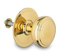 Amig - Pomo Mod 12 Dorado Redondo de Latón Macizo Pulido para Puertas Exteriores de Entrada - Diámetro Tirador Ø70 mm · Altura 68,5 mm - Fácil de Instalar Incluye Tuerca de Fijación