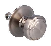 Amig - Pomo Mod 12 Plateado Redondo de Latón Macizo con Acabado Cromado Mate para Puertas Exteriores de Entrada - Diámetro Tirador Ø70 mm · Altura 68,5 mm - Incluye Tuerca de Fijación