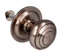 Amig - Pomo Mod 14 Plateado Redondo de Latón Macizo con Acabado Cromado Mate para Puertas Exteriores de Entrada - Diámetro Tirador Ø61 mm · Altura 72,5 mm - Incluye Tuerca de Fijación