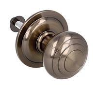 Amig - Pomo Mod 14 Redondo de Latón Macizo con Acabado Cuero para Puertas Exteriores de Entrada - Diámetro Tirador Ø61 mm · Altura 72,5 mm - Fácil de Instalar Incluye Tuerca de Fijación