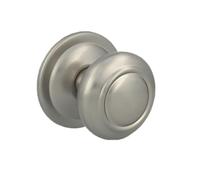 Amig - Pomo Puerta de Entrada - Grosor Máximo de Puerta 70 mm - Incluye Espárrago Roscado y Tuerca - Pomo Hueco de Bola - Fácil de Montar - Acero Cromado Mate