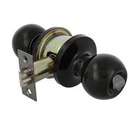 Amig - Pomo Puerta Entrada - Con Picaporte de Entrada 60/70 mm - Pomo de Bola en Ambos Lados - Con Cerradura y Condena - Sistema Antitarjeta - Para Puertas de Madera - Latón Negro