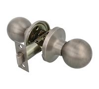 Amig - Pomo Puerta Interior - Con Picaporte de Entrada 60/70 mm - Pomo de Bola en Ambos Lados - Para Puertas de Paso de Madera de 35 a 45 mm - Acero Inoxidable Mate