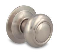Amig - Pomo Redondo para Puertas Exteriores de Entrada - Tirador para Puerta Principal del Hogar - Diámetro tirador Ø70 mm - Latón - Plateado - Incluye Tornillo y Tuerca de Fijación