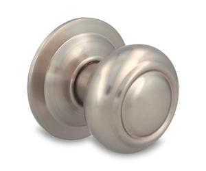 Amig - Pomo Redondo para Puertas Exteriores de Entrada - Tirador para Puerta Principal del Hogar - Diámetro tirador Ø70 mm - Latón - Plateado - Incluye Tornillo y Tuerca de Fijación