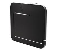 Amig - Portarrollos de baño para Papel higiénico con Tapa Mod. OMA-6 - Soporte Rollo de WC con Tornillos incluidos - 134 x 118 x 30 mm - Zamak - Negro Mate