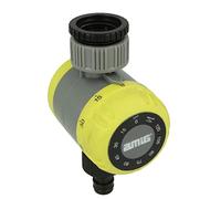 Amig - Programador de Riego Manual - Ø 60 x 80 mm - Hasta 2 Horas de Riego - Con Filtro Protector para Manguera y Adaptador de Grifo de Roscas con 19 mm - Plástico ABS y Goma - Verde Pistacho y Negro