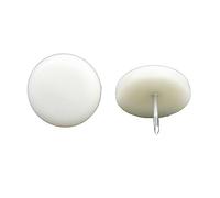 Amig - Protector para Pata de Madera - Mod. 75 - Ø16 mm - con Clavo y Cubierta de Plástico - Recomendado para Gres y Madera - Protege el Suelo Ante Rayaduras - Polipropileno Blanco