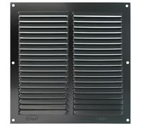 Amig - Rejilla Cuadrada de Aluminio con Mosquitera - Rejillas de Ventilación para Salida de Aire - Ideal para Techo de Cocina y Baño - Medidas 200 x 200 mm - Color Negro