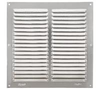 Amig - Rejilla Cuadrada de Aluminio con Mosquitera - Rejillas de Ventilación para Salida de Aire - Ideal para Techo de Cocina y Baño - Medidas 200 X 200 MM - Color Plateado