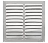 Amig - Rejilla Cuadrada de Aluminio con Mosquitera - Rejillas de Ventilación para Salida de Aire - Ideal para Techo de Cocina y Baño - Medidas 300 X 300 MM - Color Plateado