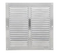 Amig - Rejilla Cuadrada de Aluminio con Mosquitera - Rejillas de ventilación para salida de aire - Ideal para techo de cocina y baño - Medidas: 250 X 250 MM - Color: Plateado