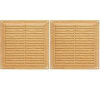 Amig - Rejilla cuadrada de plástico con mosquitera- Rejillas de ventilación para salida de aire - Adecuado para techo de cocina y baño - Medidas: 170 X 170 MM - Color: Pino (Paquete de 2)