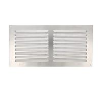 Amig - Rejilla Rectangular de Aluminio con Mosquitera - Rejillas de Ventilación para Salida de Aire - Ideal para Techo de Cocina y Baño - Medidas 150 X 300 MM - Color Plateado