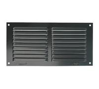 Amig - Rejilla Rectangular de Aluminio con Mosquitera - Rejillas de Ventilación para Salida de Aire - Ideal para Techo de Cocina y Baño - Medidas 150 x 300 mm - Color Negro