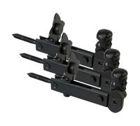 Amig - Retenedor Contraventana en Acero y Zamak - Medidas 157x60mm - Acabado Negro Mate - Regulable 30-60mm - Incluye Tacos y Tirafondos - Tope para Ventana para Evitar Golpes - Anclaje de Seguridad