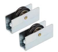 Amig - Rodamiento Ventana Corredera - Juego de 2 unidades - Tamaño 41 x 20 mm - Carcasa Metálica Con Tornillo y Rodamiento de Bolas - Para Ventanas Deslizantes - Acero Bicromatado - Mod. COR18