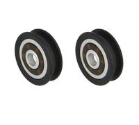Amig - Rodamientos Mosquitera - Juego de 2 Unidades - Ø 21 mm - Rodamiento de Bolas Con Ranura Para Guía - Para Colocar en Ventanas Correderas Anti Mosquito - Poliamida Negro