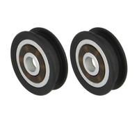 Amig - Rodamientos Mosquitera - Juego de 2 Unidades - Ø 23 mm - Rodamiento de Bolas Con Ranura Para Guía - Para Colocar en Ventanas Correderas Anti Mosquito - Poliamida Negro