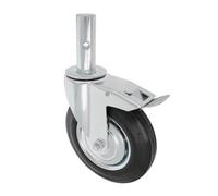 Amig - Rueda Andamio Macho con Freno - Ø200 mm - Núcleo Metálico y Banda de Goma - Rodamientos de Rodillos - Soporta 200 kg - Ideal para Andamios y Suelos Interiores/Exteriores - Ruedas Giratorias