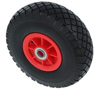 Amig - Rueda Neumática Impinchable para Carretillas o Carros de Almacén con Cámara de Aire, Llanta Termoplástica en Color Rojo y Rodamientos de Bolas - Diámetro Ø260 x 85 mm · Peso Máximo 80 kg