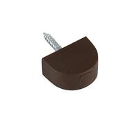 Amig - Soporte, con Forma de Media Luna, Ø 14 x 22 mm, 8 Unidades, Óptimo para Sujeción de Baldas de Armarios, Vitrinas o Estanterías, Fácil Fijación Mediante Tornillo, Plástico Marrón