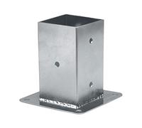 Amig - Soporte de Fijación de Suelo Cuadrado Mod.358 en Acero Zincado - Base de Atornillar Ideal de Vallas, Postes, Cercas o Vigas de Madera para Jardines, Patios o Terrazas - Medida: 72 mm