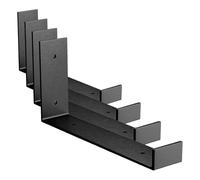 Amig - Soporte En L para Estantes Industriales - 103 x 261 x 40 mm - Acero Negro Mate - Soporte Estantería Pared - Diseño Funcional y Resistente - Ideal para Estanterías de Pared (Paquete de 4)