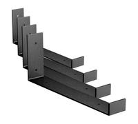 Amig - Soporte En L para Estantes Industriales - 103 x 261 x 40 mm - Acero Negro Mate - Soporte Estantería Pared - Diseño Funcional y Resistente - Ideal para Estanterías de Pared (Paquete de 4)