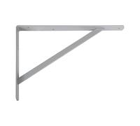 Amig - Soporte para Estantería de Pared - Escuadra en Acero - 600x375 mm - Color Gris Metalizado - Resistente hasta 150 kg - Ángulo para Estantes - Soporte para Baldas - Fácil de Instalar