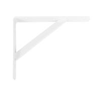 Amig - Soporte para Estanterías de Pared - Escuadra para Estanterías - Ángulo para Estantes - Acero - Color Blanco - Medida: 200x125 mm - Peso máx. recomendado: 320 Kg