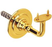 Amig - Soporte para Pasamanos Dorado de Barandilla de Escaleras Mod.22 Resistente y Duradero de Latón Pulido para Casas o Portales - Incluye Tornillos y Tacos - Medidas: Ø 70 x 74,5 mm