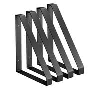 Amig - Soporte Triangular para Estantes Industriales - 211 x 261 x 30 mm - Acero Negro Mate - Soporte Estantería Pared - Diseño Funcional y Resistente - Ideal para Estanterías de Pared (Paquete de 4)