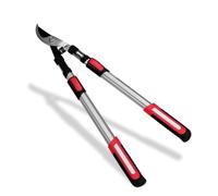 Amig - Tijera de Podar Telescópica a Dos Manos - Mango Extensible de Aluminio de 62 a 97 cm - Corte Bypass - Capacidad de corte 38 mm - Para Cortes de Ramas Verdes y Húmedas - Color: Rojo y Negro