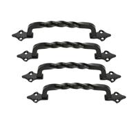Amig - Tirador - Modelo 1002 - Fabricado en Acero - Herraje Rústico - Medida: 130mm - Sin Placa - Incluye Tornillería - Ideal para muebles - Acabado: Negro (Paquete de 4)
